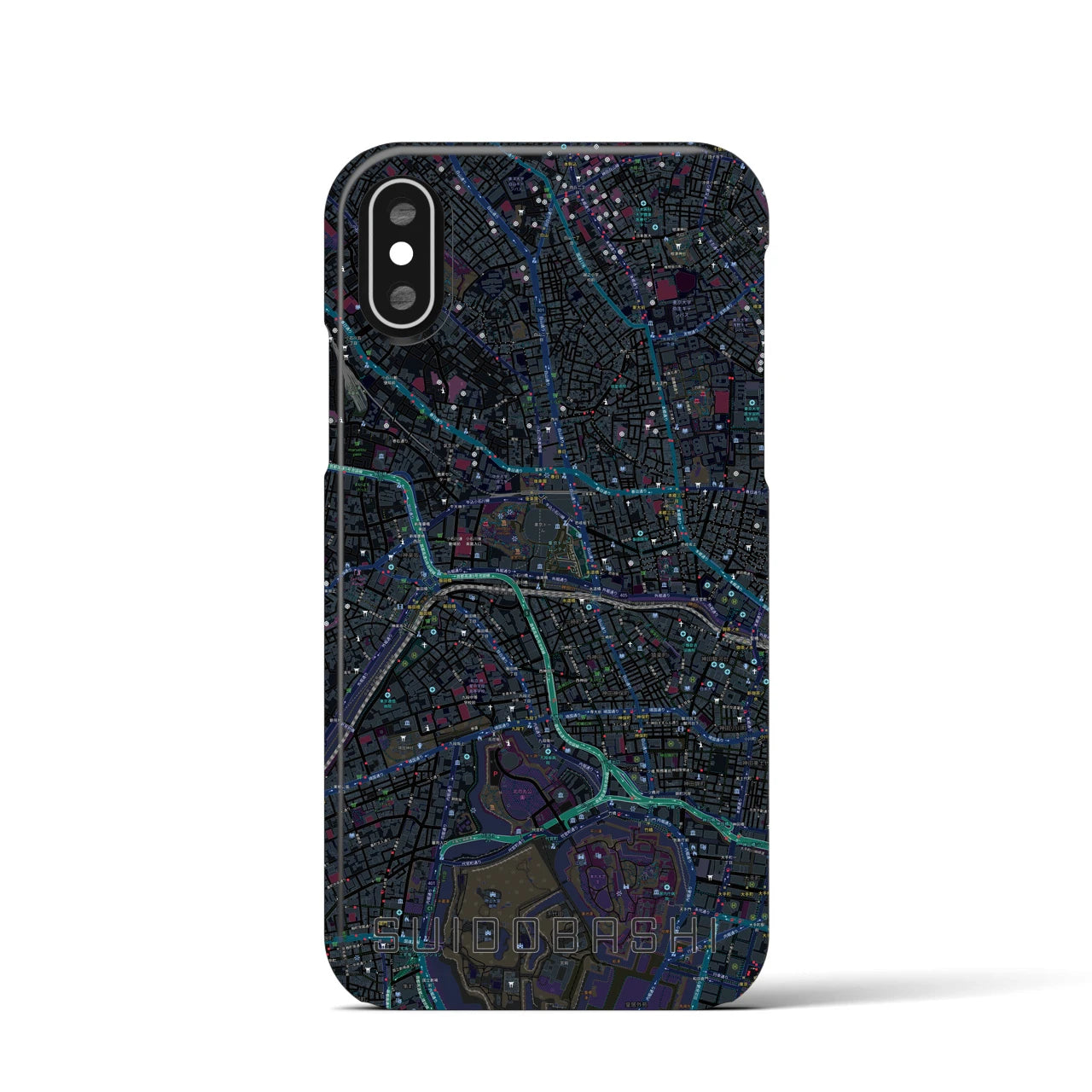 【水道橋(東京都)】地図柄iPhoneケース(バックカバータイプ)