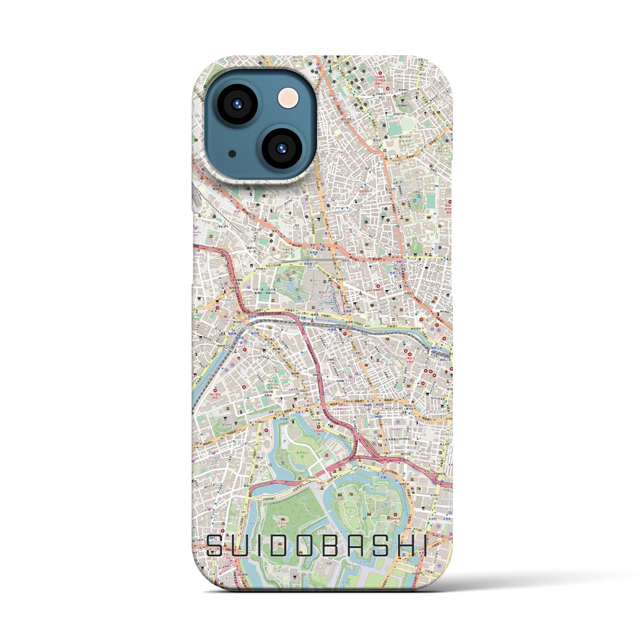 【水道橋(東京都)】地図柄iPhoneケース(バックカバータイプ)