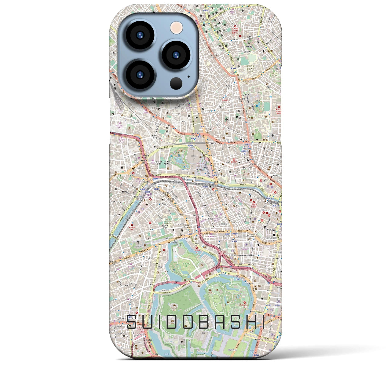 【水道橋(東京都)】地図柄iPhoneケース(バックカバータイプ)