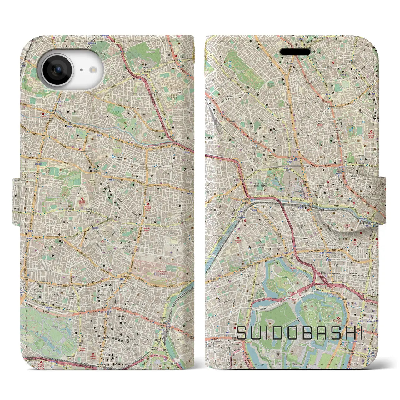 【水道橋(東京都)】地図柄iPhoneケース(手帳タイプ)