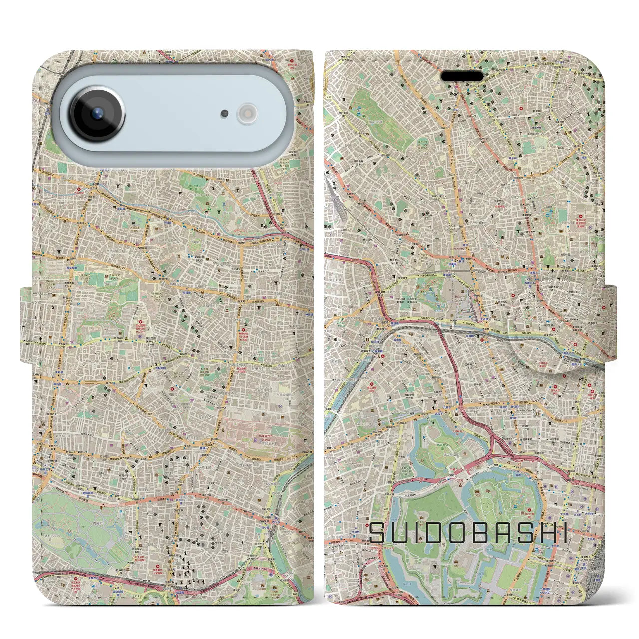 【水道橋(東京都)】地図柄iPhoneケース(手帳タイプ)