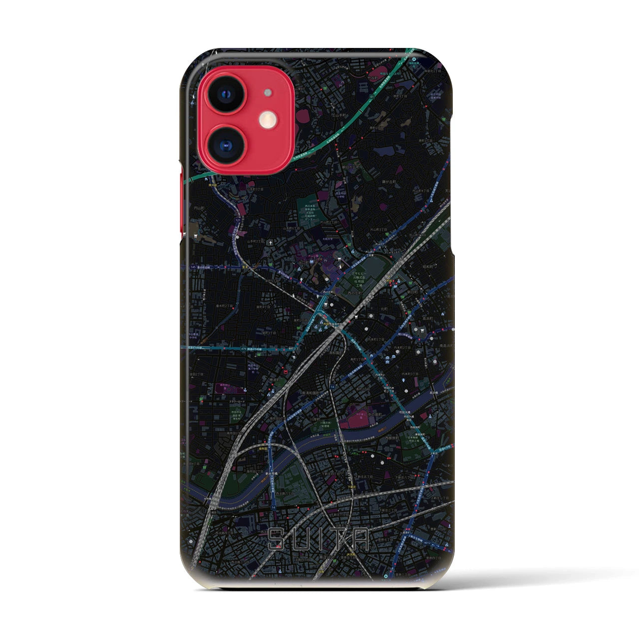 【吹田(大阪府)】地図柄iPhoneケース(バックカバータイプ)