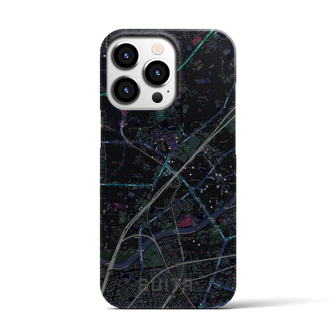 【吹田(大阪府)】地図柄iPhoneケース(バックカバータイプ)