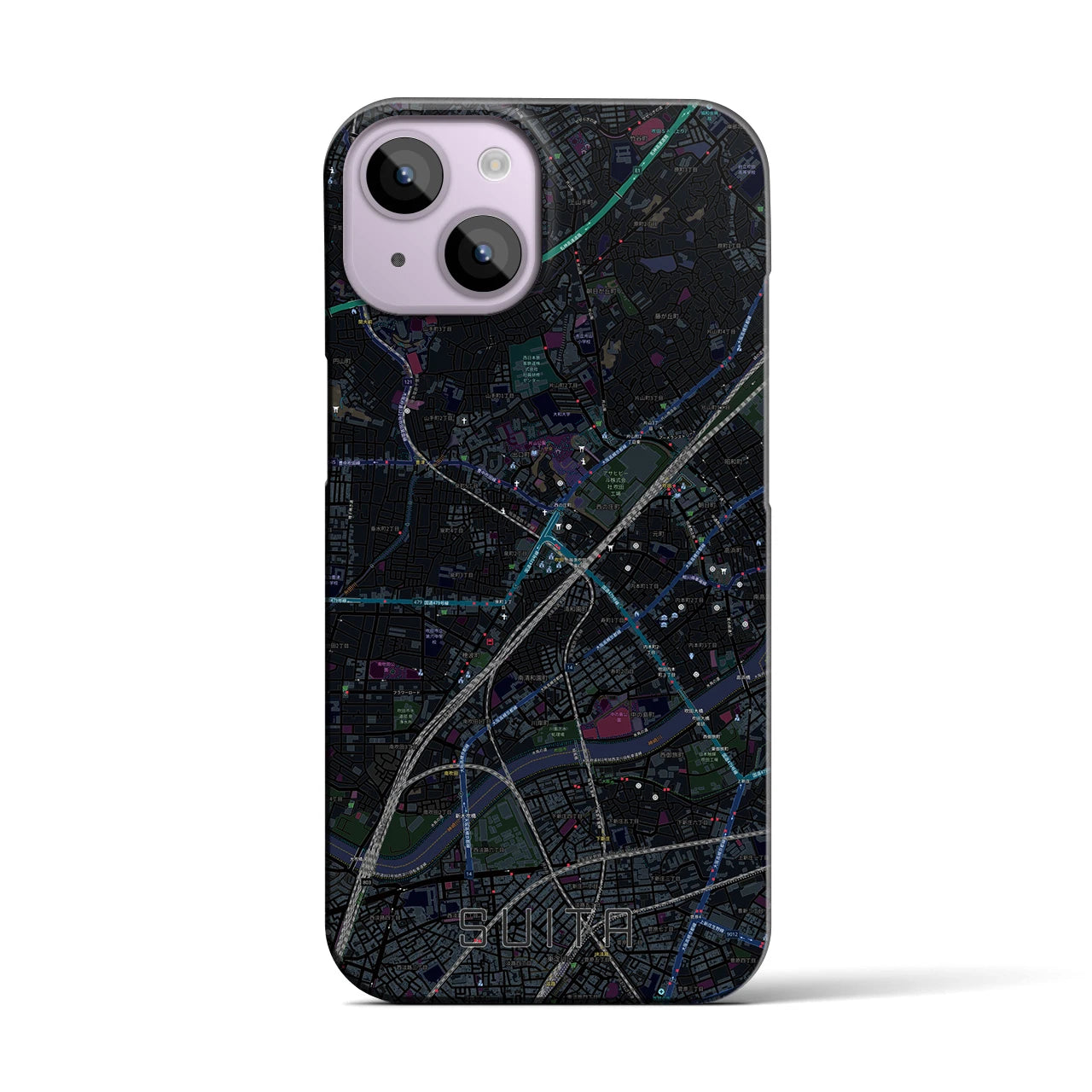 【吹田(大阪府)】地図柄iPhoneケース(バックカバータイプ)