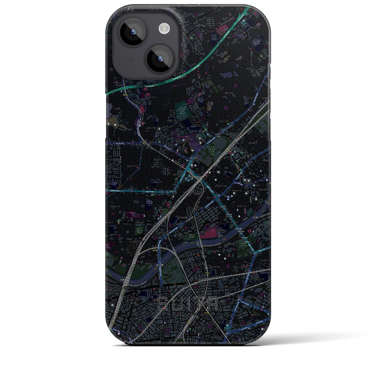 【吹田(大阪府)】地図柄iPhoneケース(バックカバータイプ)