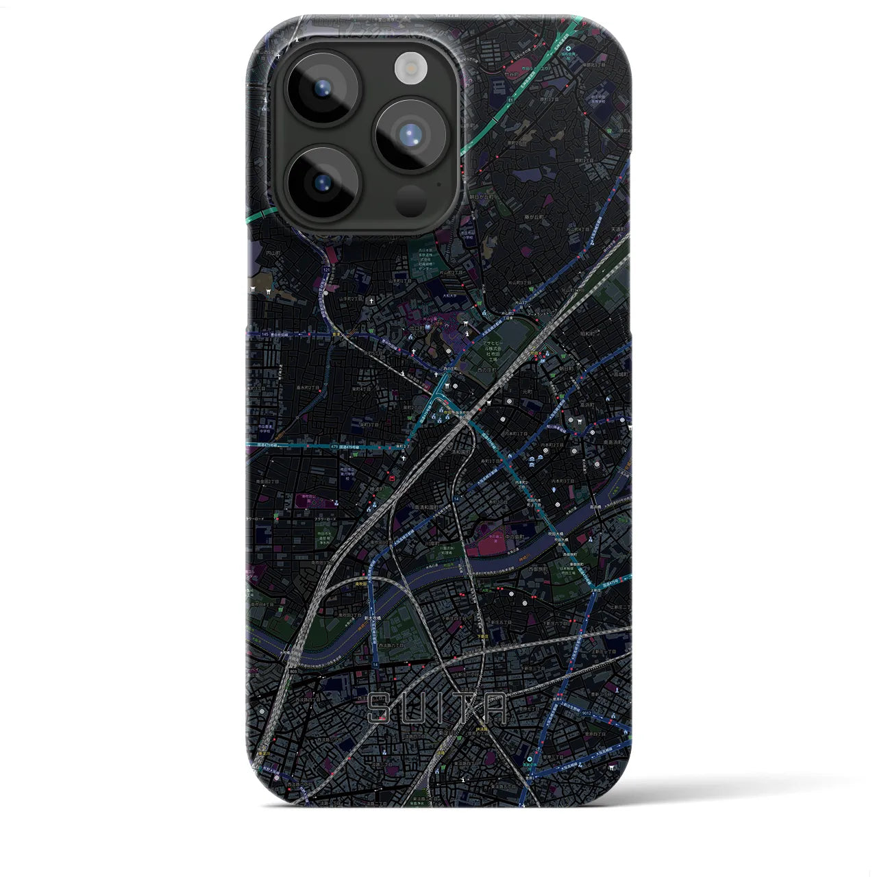 【吹田(大阪府)】地図柄iPhoneケース(バックカバータイプ)