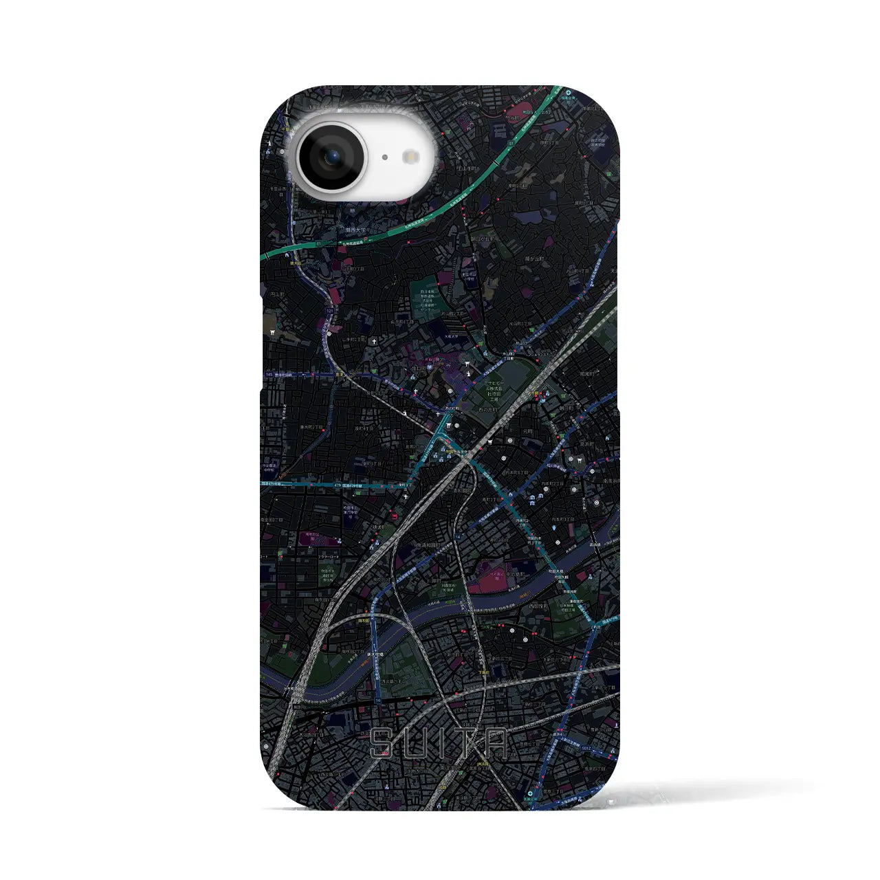 【吹田(大阪府)】地図柄iPhoneケース(バックカバータイプ)