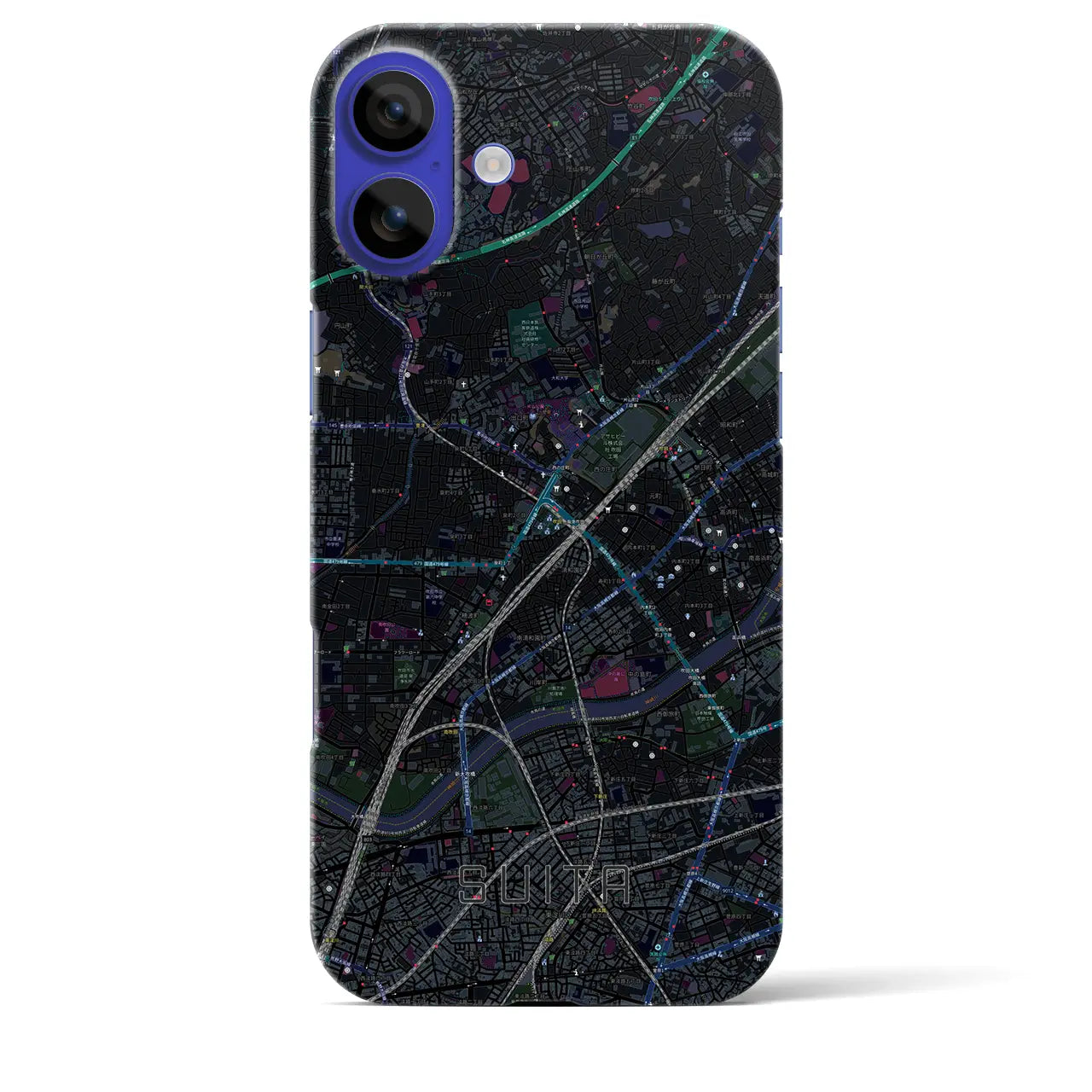 【吹田(大阪府)】地図柄iPhoneケース(バックカバータイプ)