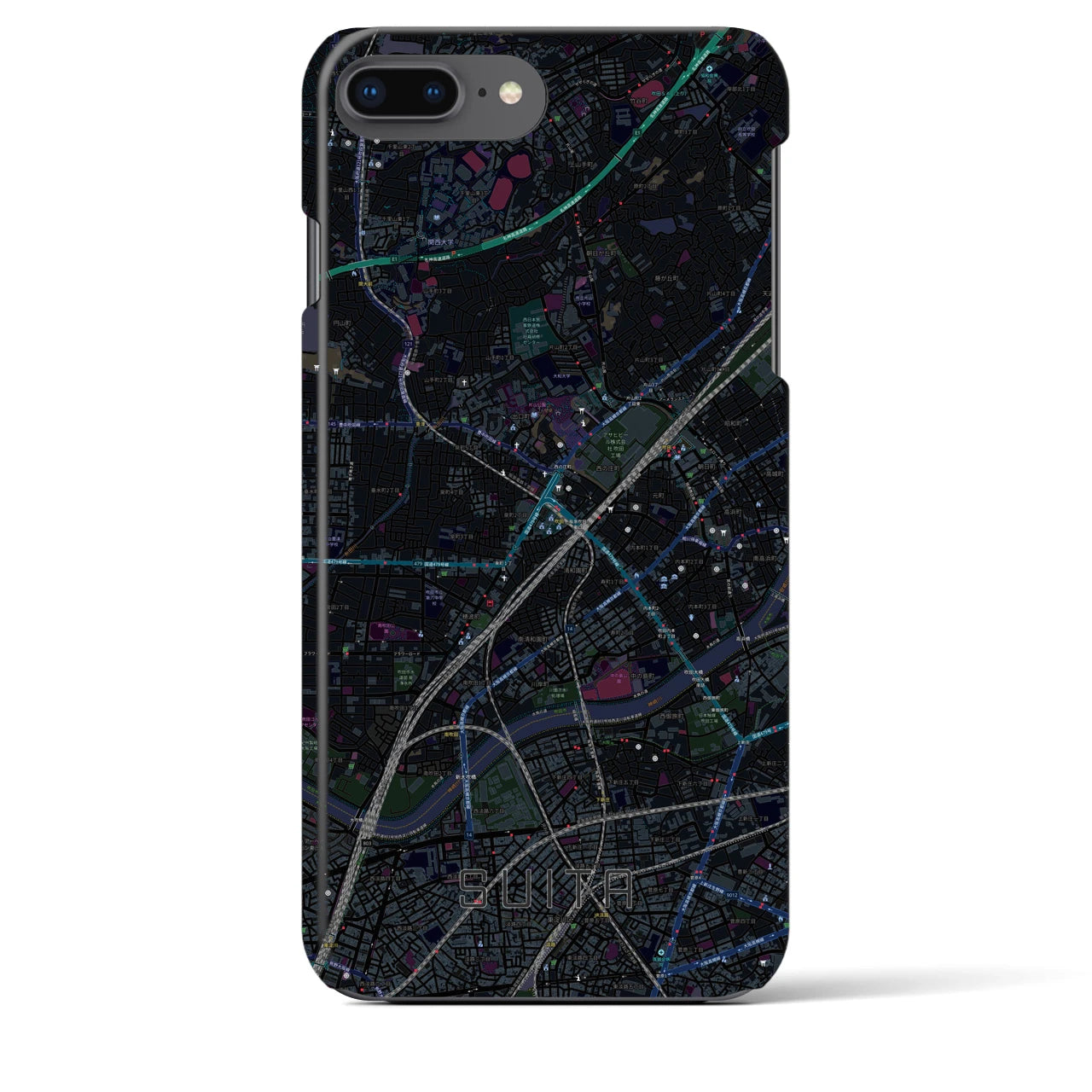 【吹田(大阪府)】地図柄iPhoneケース(バックカバータイプ)
