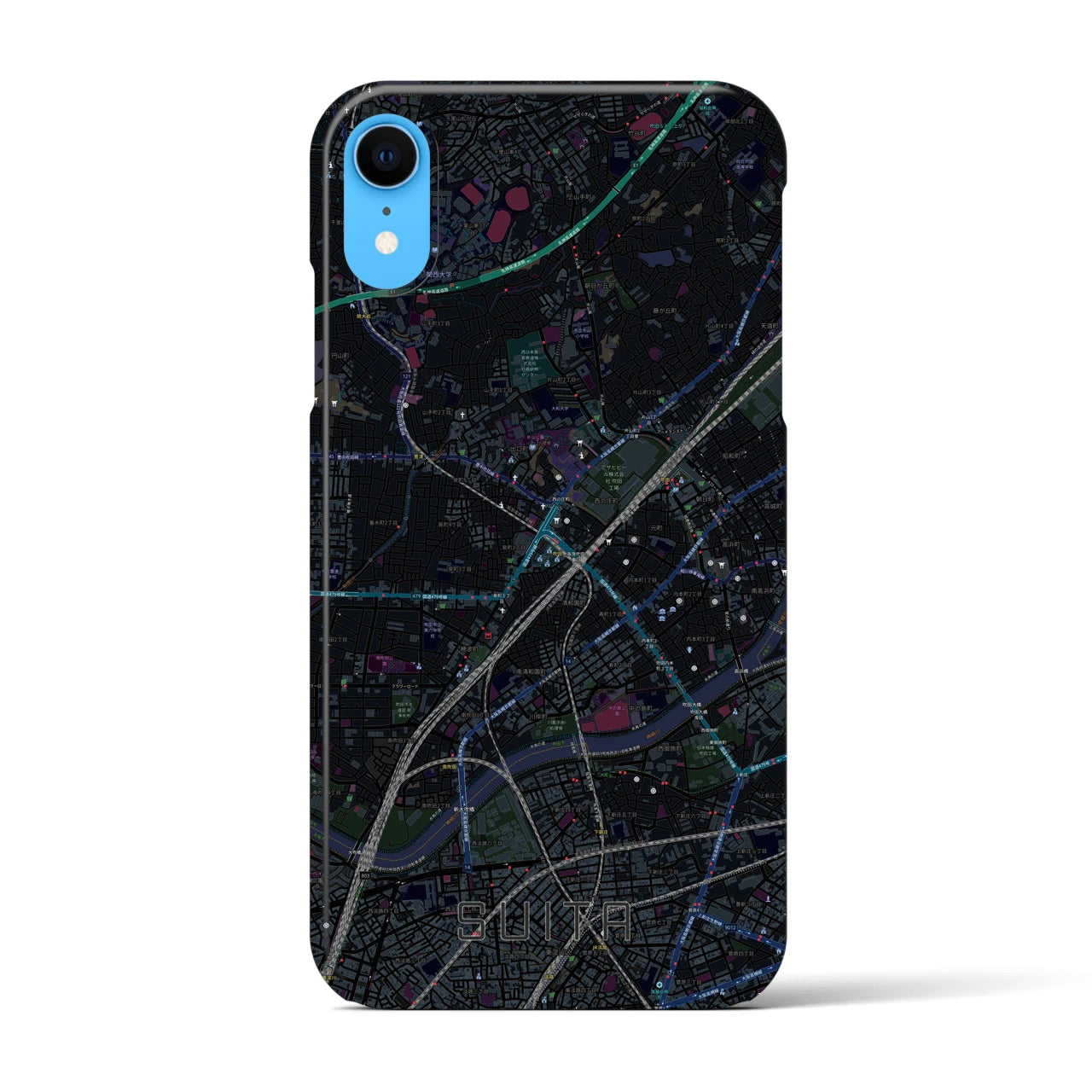 【吹田(大阪府)】地図柄iPhoneケース(バックカバータイプ)