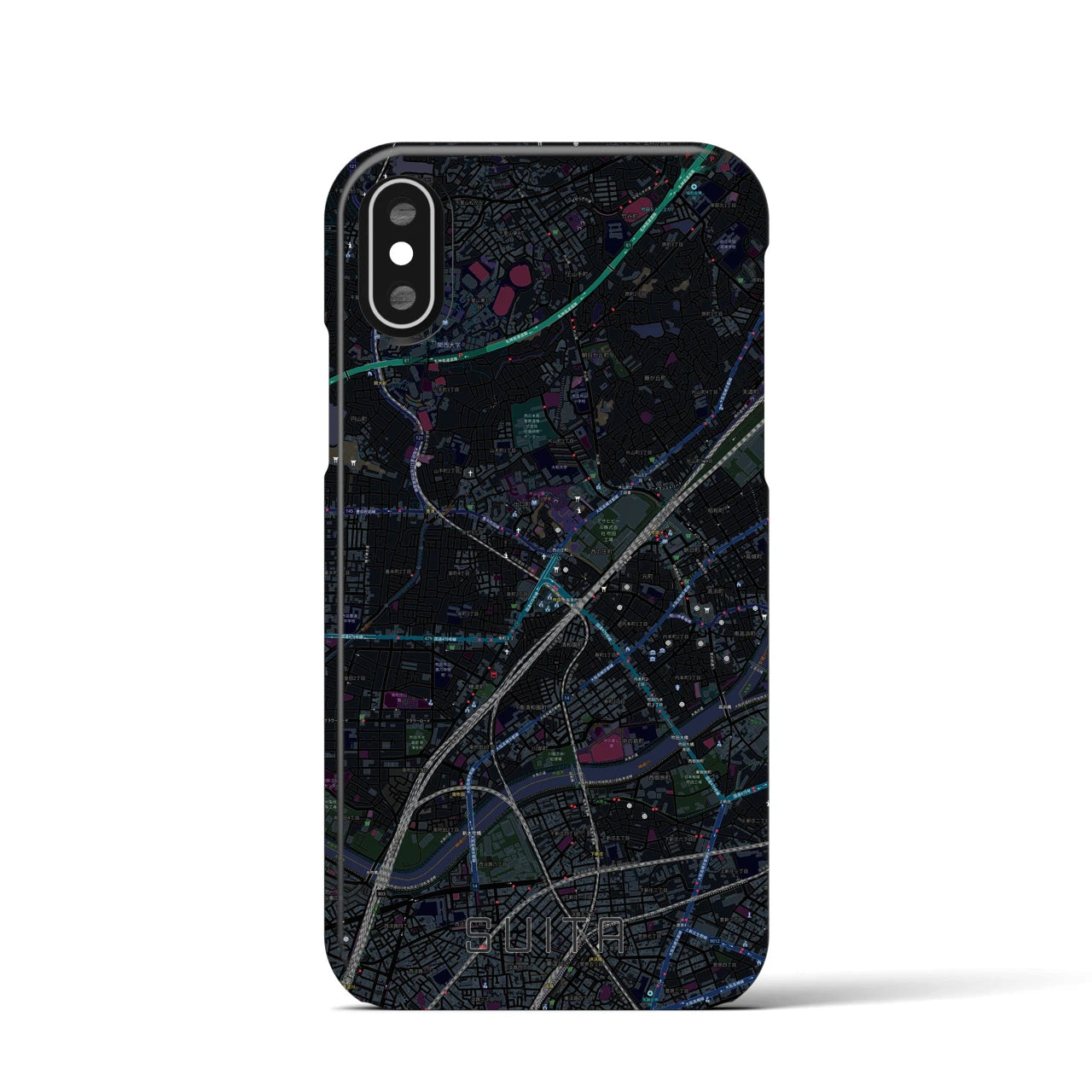 【吹田(大阪府)】地図柄iPhoneケース(バックカバータイプ)