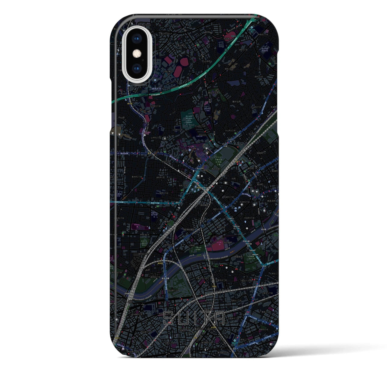 【吹田(大阪府)】地図柄iPhoneケース(バックカバータイプ)