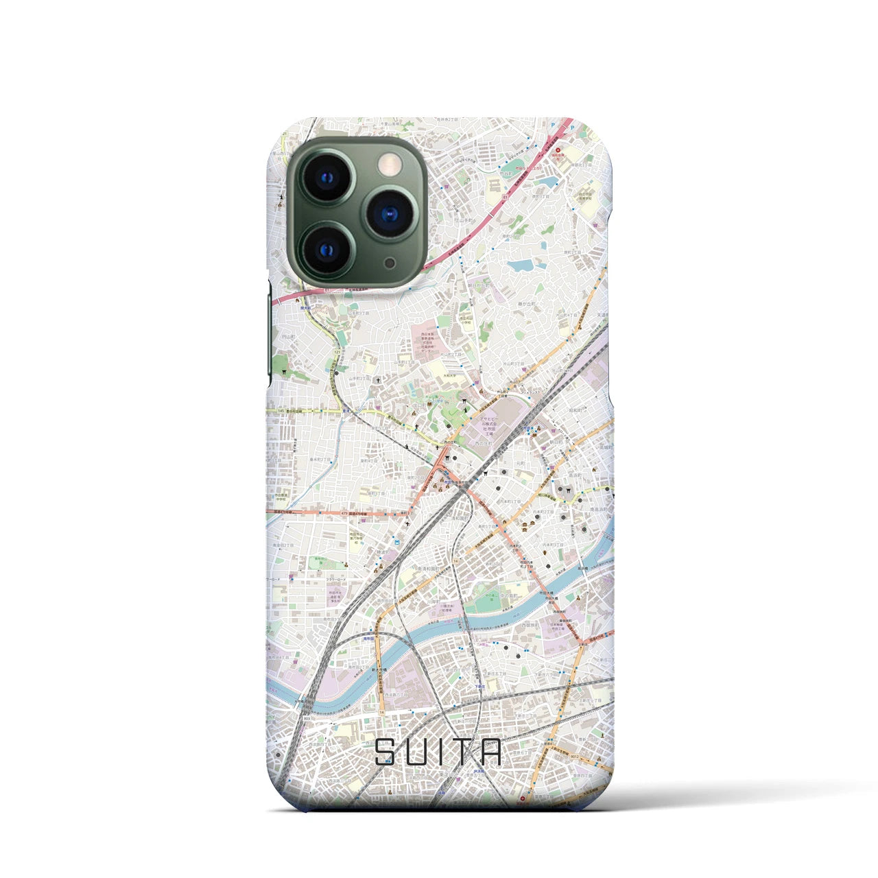 【吹田(大阪府)】地図柄iPhoneケース(バックカバータイプ)