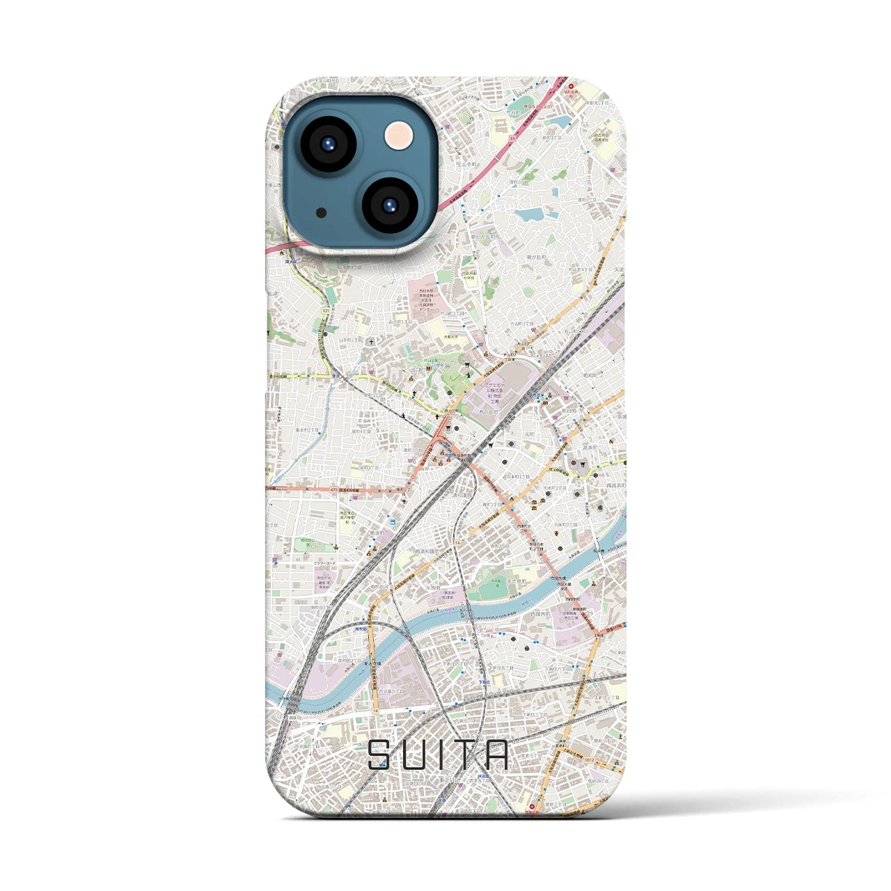 【吹田(大阪府)】地図柄iPhoneケース(バックカバータイプ)