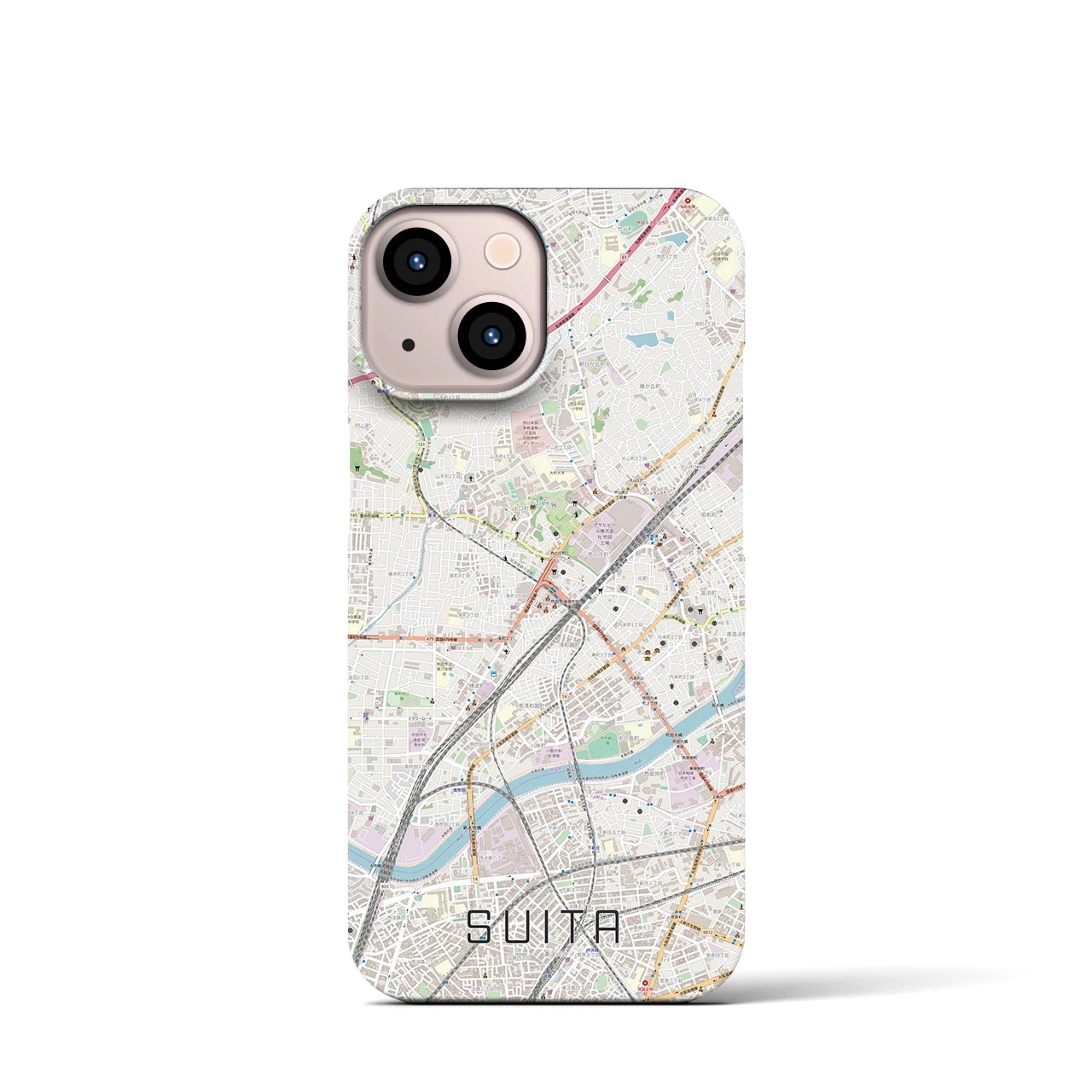 【吹田(大阪府)】地図柄iPhoneケース(バックカバータイプ)