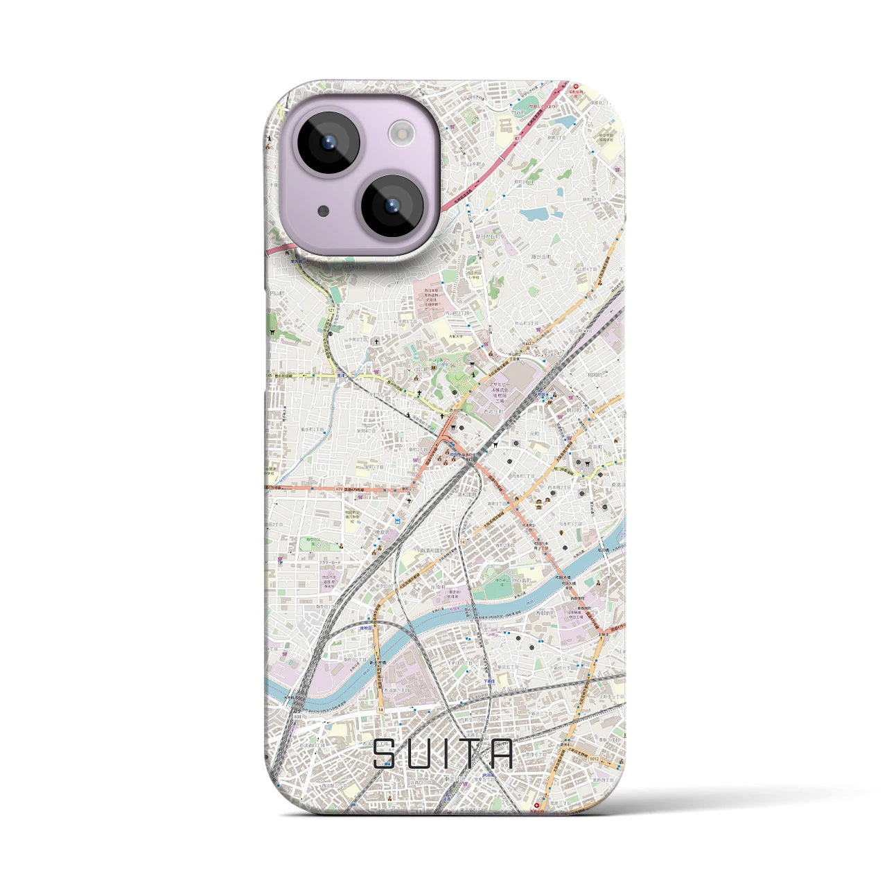 【吹田(大阪府)】地図柄iPhoneケース(バックカバータイプ)