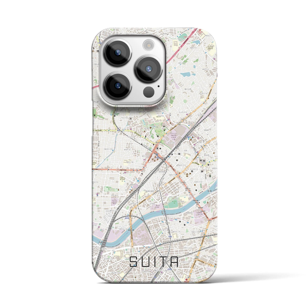 【吹田(大阪府)】地図柄iPhoneケース(バックカバータイプ)