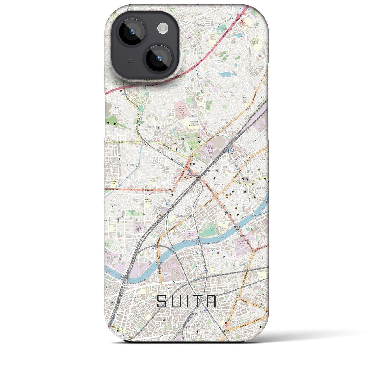 【吹田(大阪府)】地図柄iPhoneケース(バックカバータイプ)