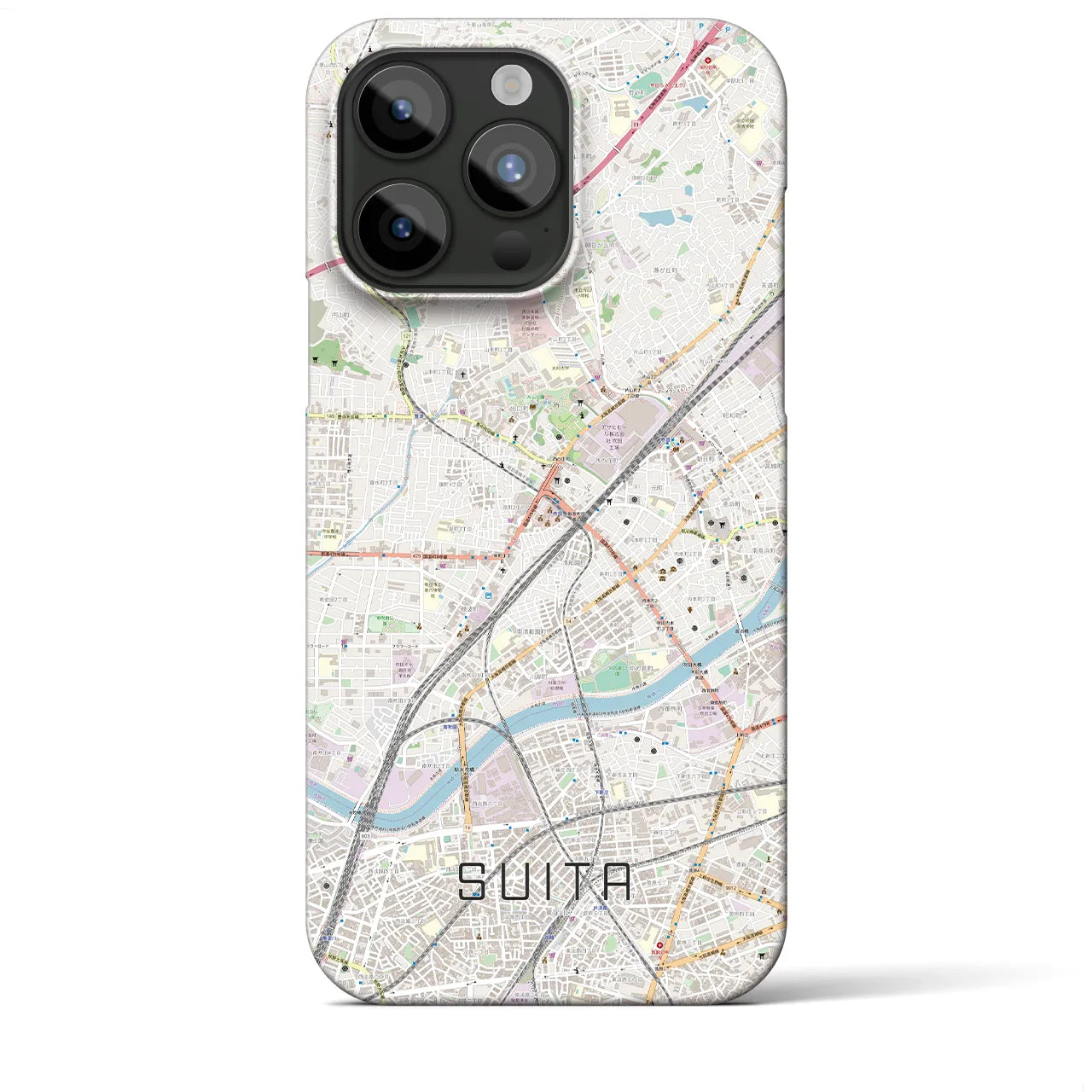 【吹田(大阪府)】地図柄iPhoneケース(バックカバータイプ)