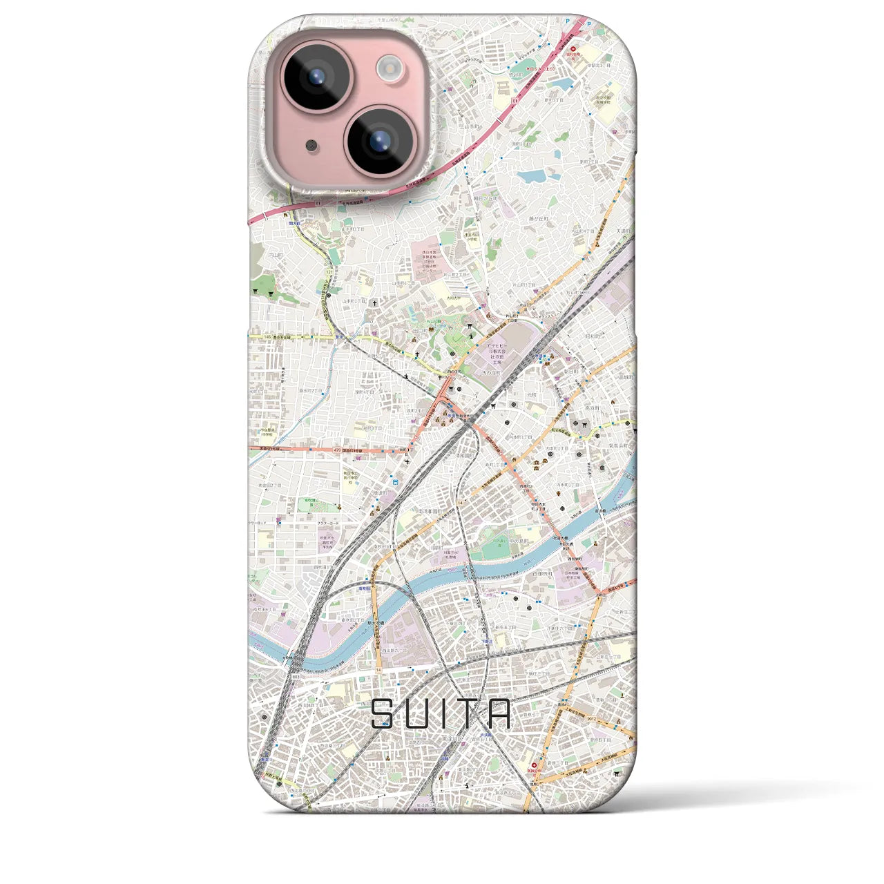 【吹田(大阪府)】地図柄iPhoneケース(バックカバータイプ)