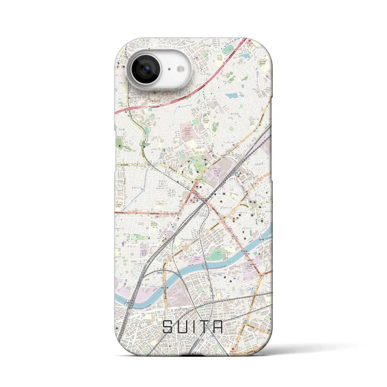 【吹田(大阪府)】地図柄iPhoneケース(バックカバータイプ)