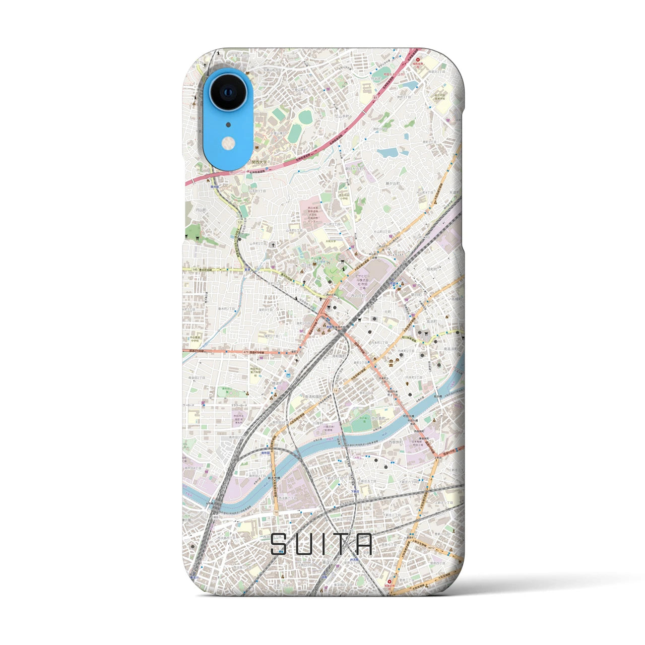 【吹田(大阪府)】地図柄iPhoneケース(バックカバータイプ)