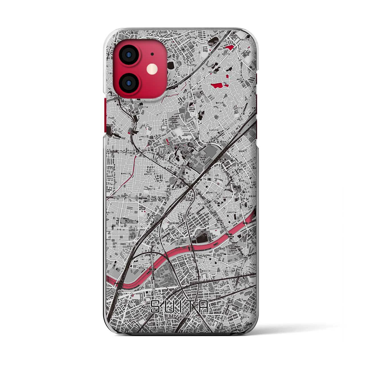 【吹田(大阪府)】地図柄iPhoneケース(クリアタイプ)