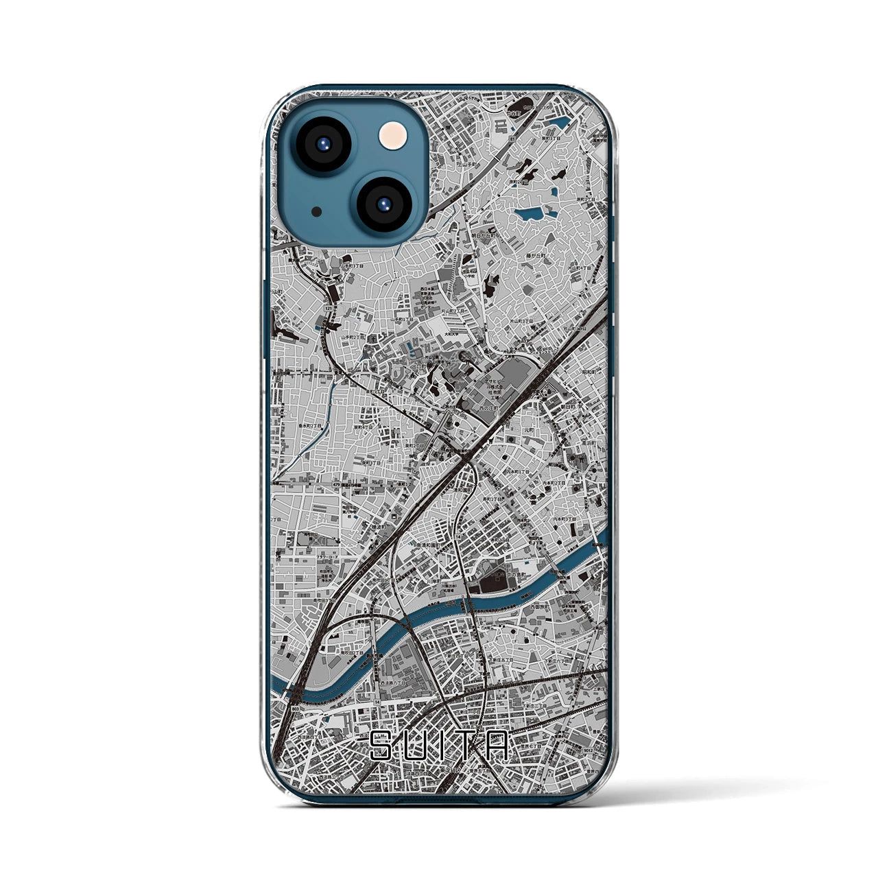 【吹田(大阪府)】地図柄iPhoneケース(クリアタイプ)