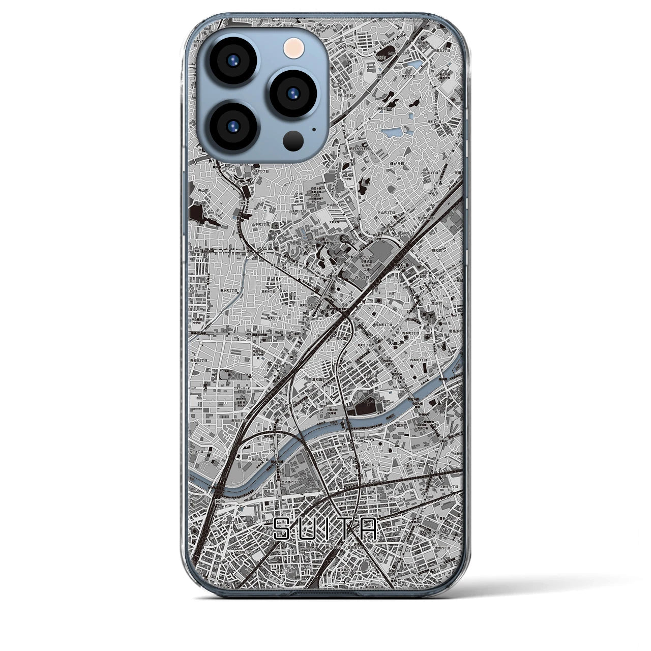 【吹田(大阪府)】地図柄iPhoneケース(クリアタイプ)