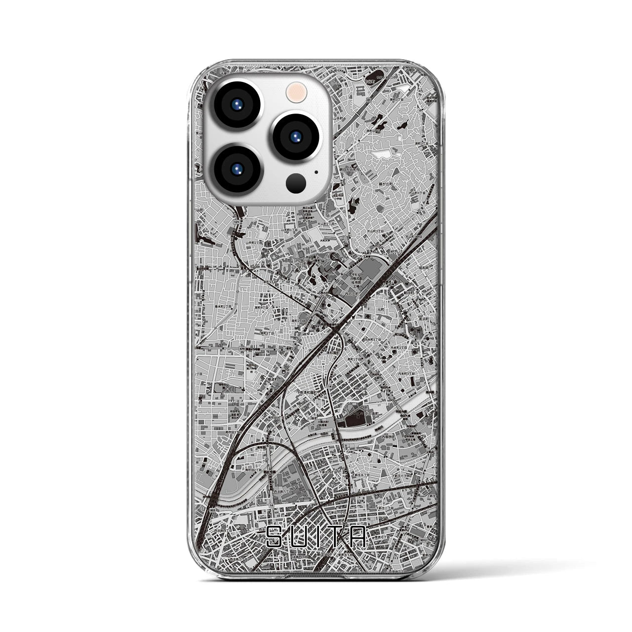 【吹田(大阪府)】地図柄iPhoneケース(クリアタイプ)