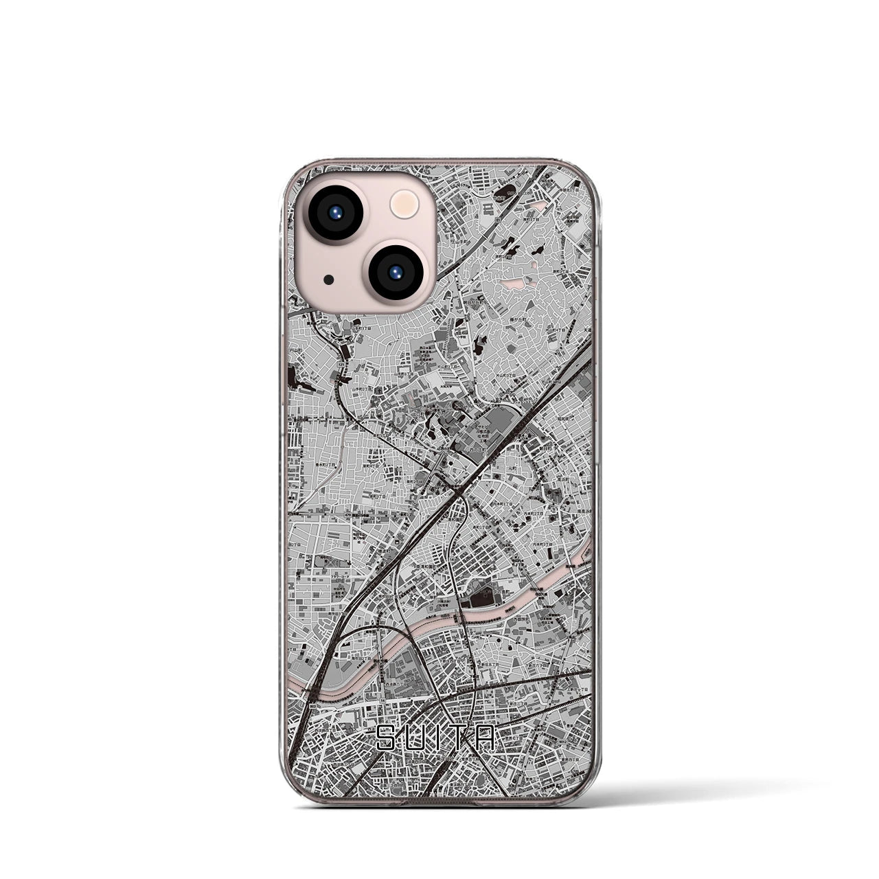 【吹田(大阪府)】地図柄iPhoneケース(クリアタイプ)