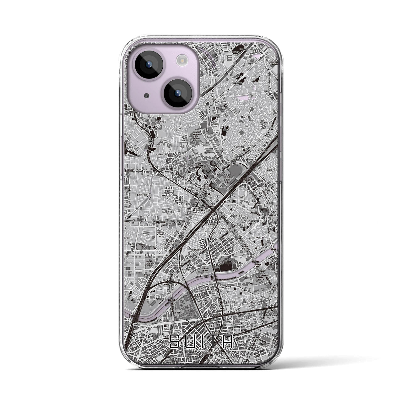 【吹田(大阪府)】地図柄iPhoneケース(クリアタイプ)