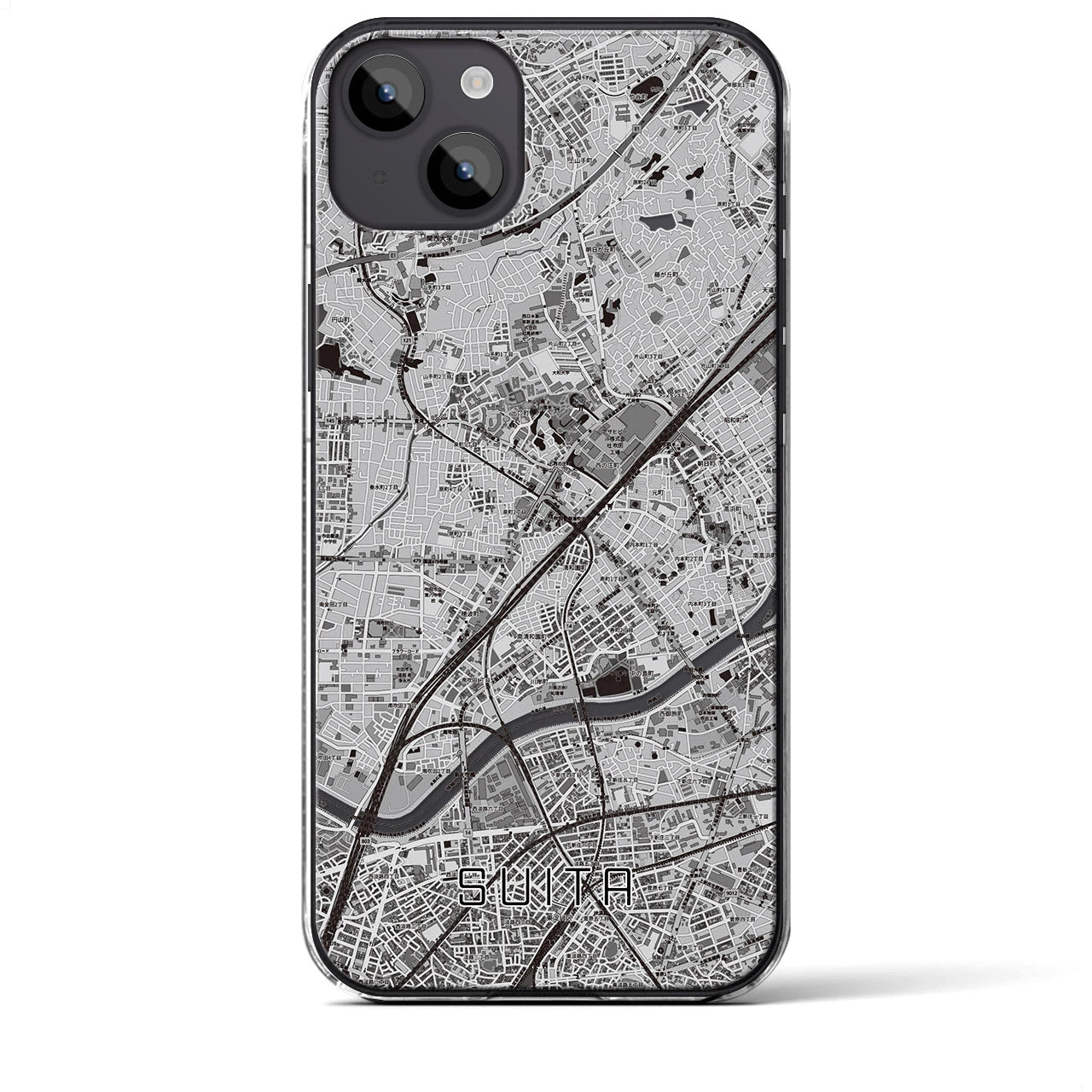 【吹田(大阪府)】地図柄iPhoneケース(クリアタイプ)