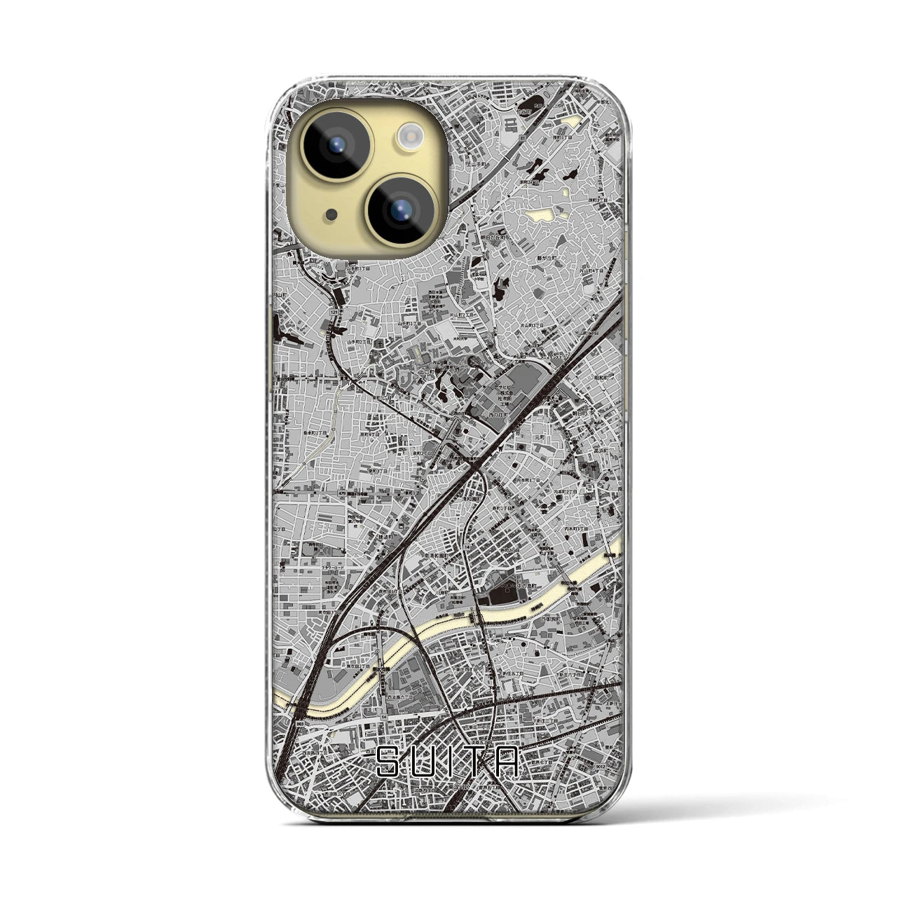 【吹田(大阪府)】地図柄iPhoneケース(クリアタイプ)