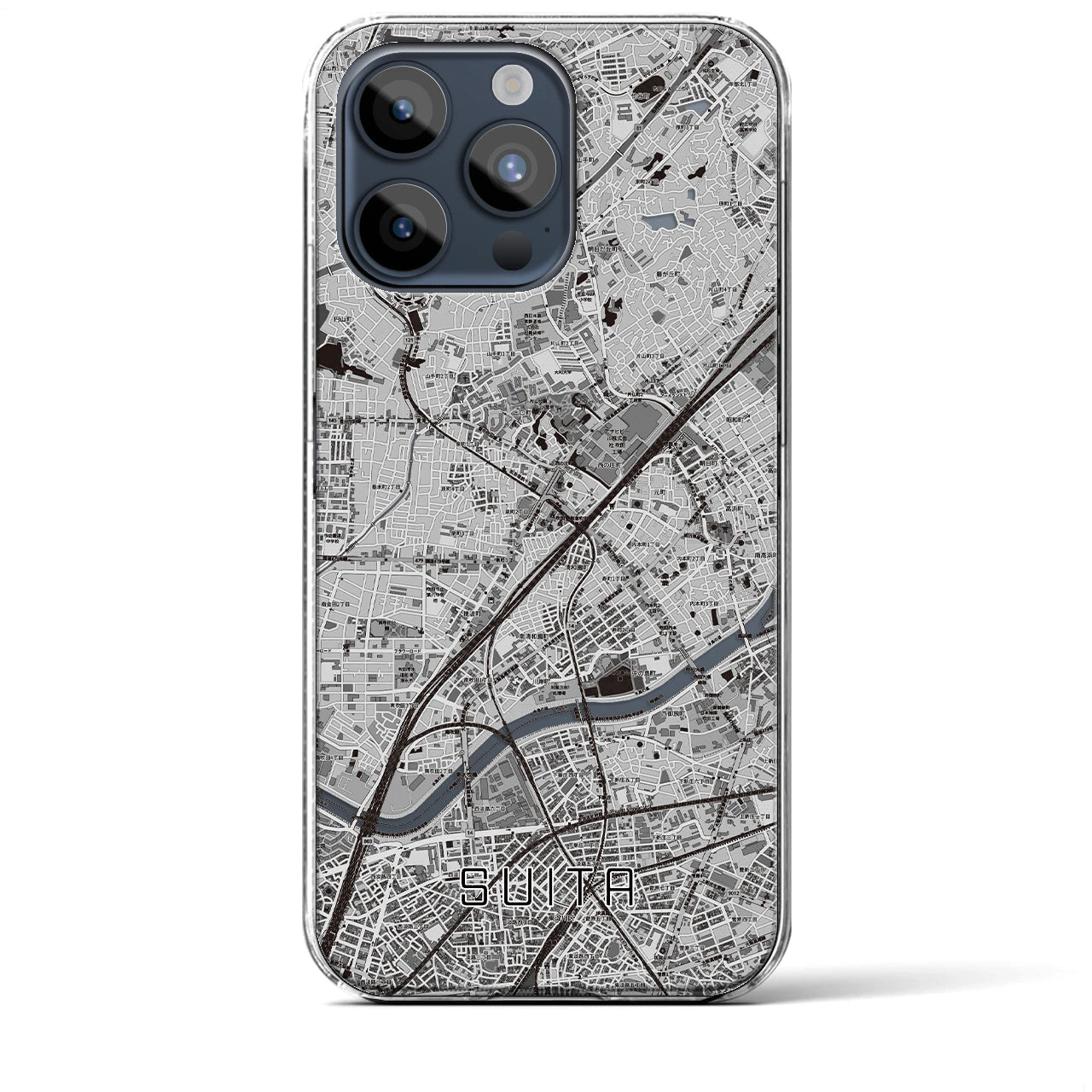 【吹田(大阪府)】地図柄iPhoneケース(クリアタイプ)