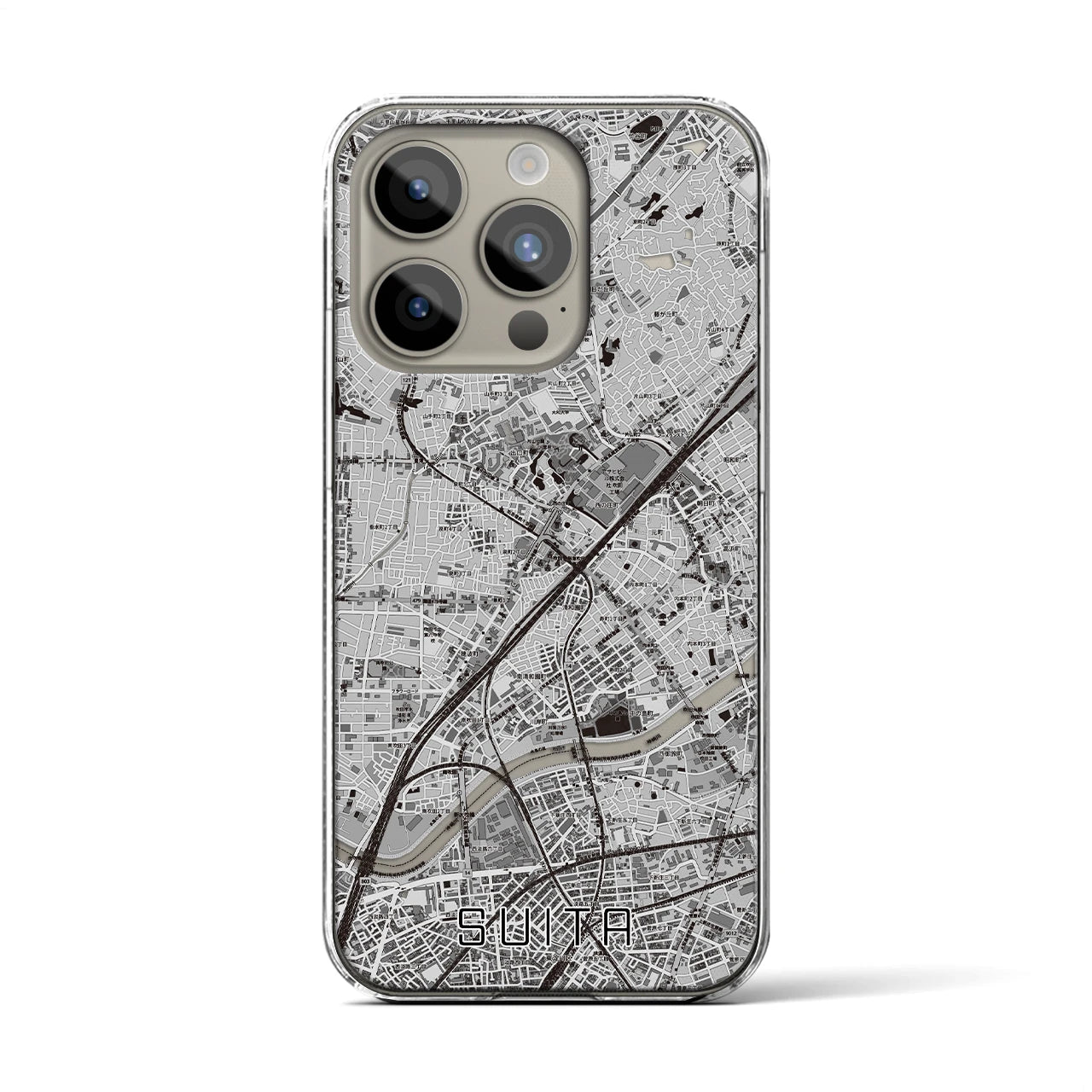 【吹田(大阪府)】地図柄iPhoneケース(クリアタイプ)