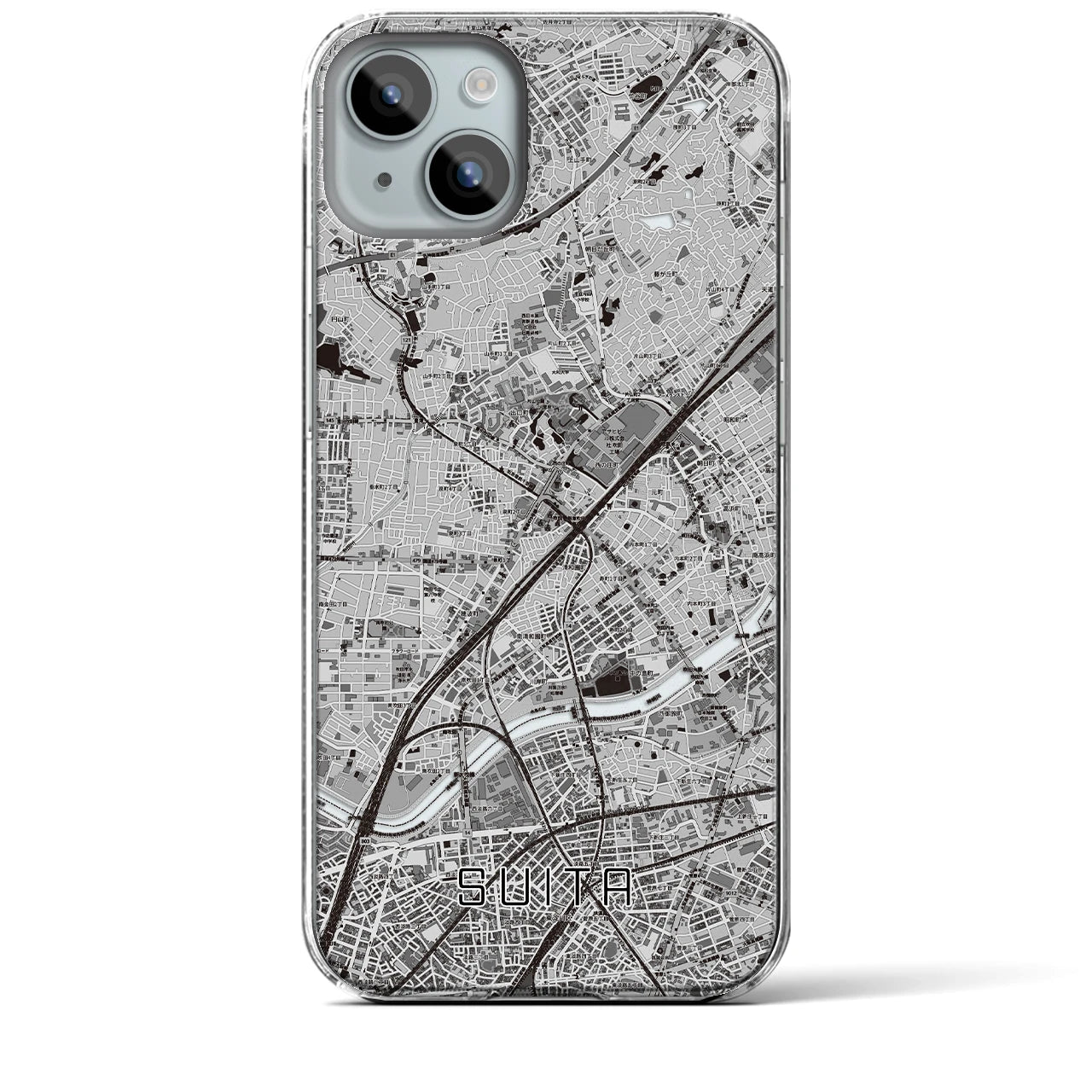 【吹田(大阪府)】地図柄iPhoneケース(クリアタイプ)