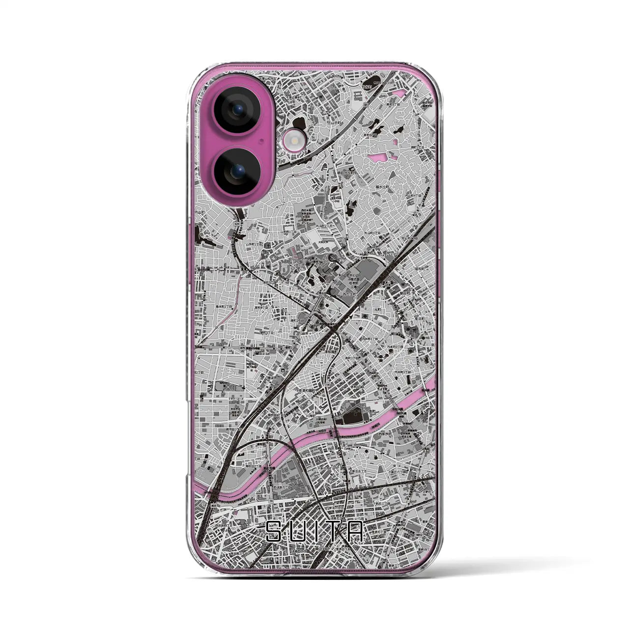 【吹田(大阪府)】地図柄iPhoneケース(クリアタイプ)