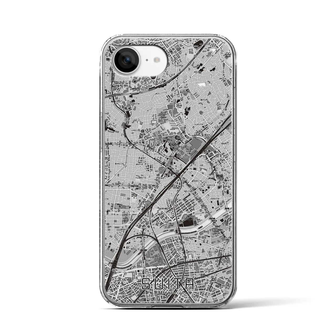 【吹田(大阪府)】地図柄iPhoneケース(クリアタイプ)