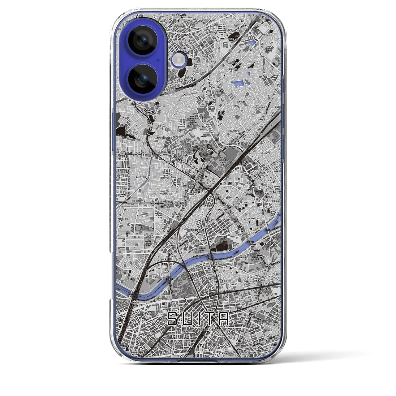 【吹田(大阪府)】地図柄iPhoneケース(クリアタイプ)