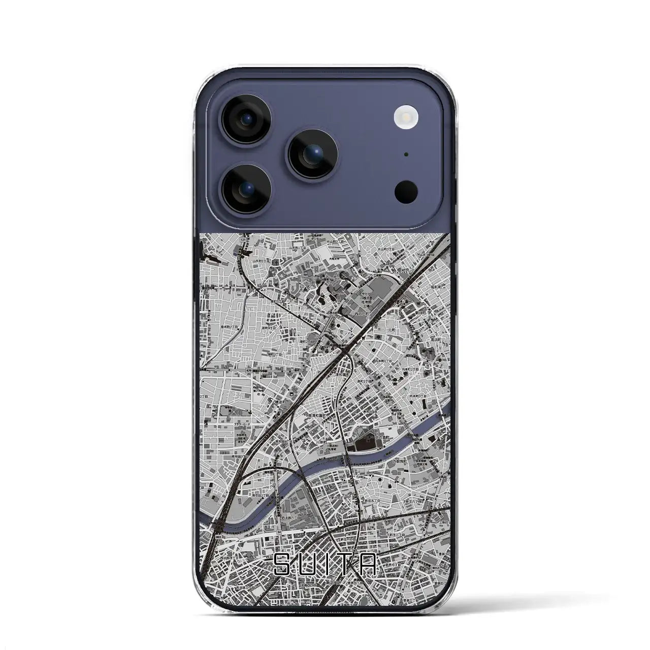 【吹田(大阪府)】地図柄iPhoneケース(クリアタイプ)