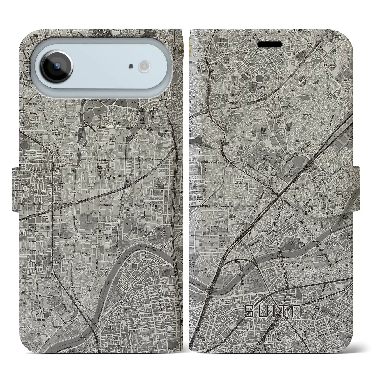 【吹田(大阪府)】地図柄iPhoneケース(手帳タイプ)