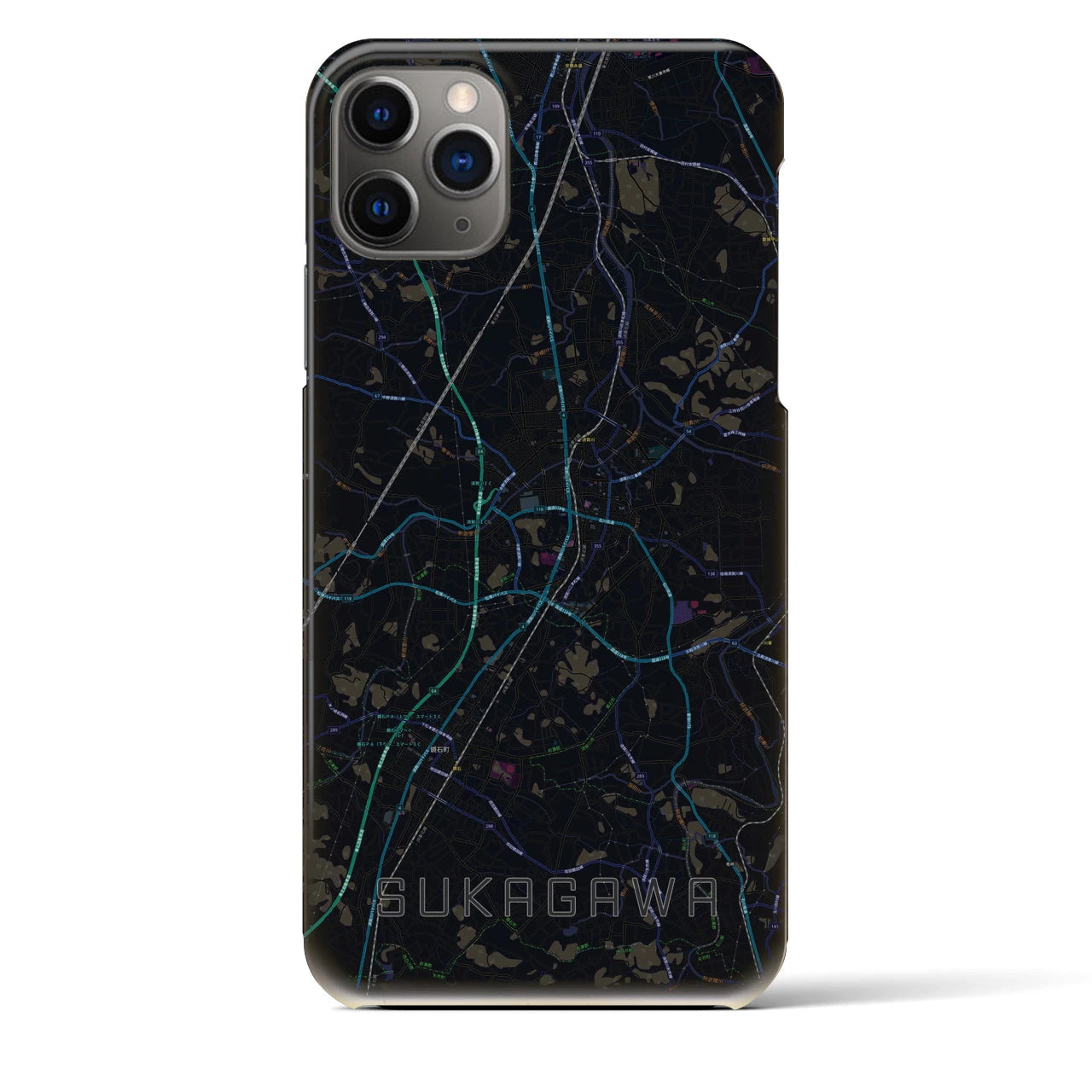 【須賀川(福島県)】地図柄iPhoneケース(バックカバータイプ)