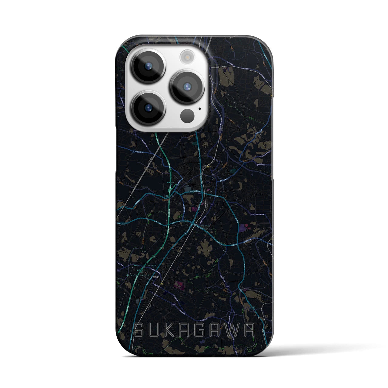 【須賀川(福島県)】地図柄iPhoneケース(バックカバータイプ)