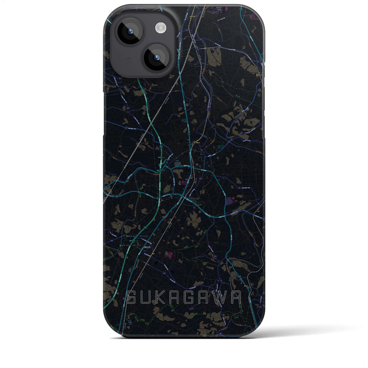 【須賀川(福島県)】地図柄iPhoneケース(バックカバータイプ)