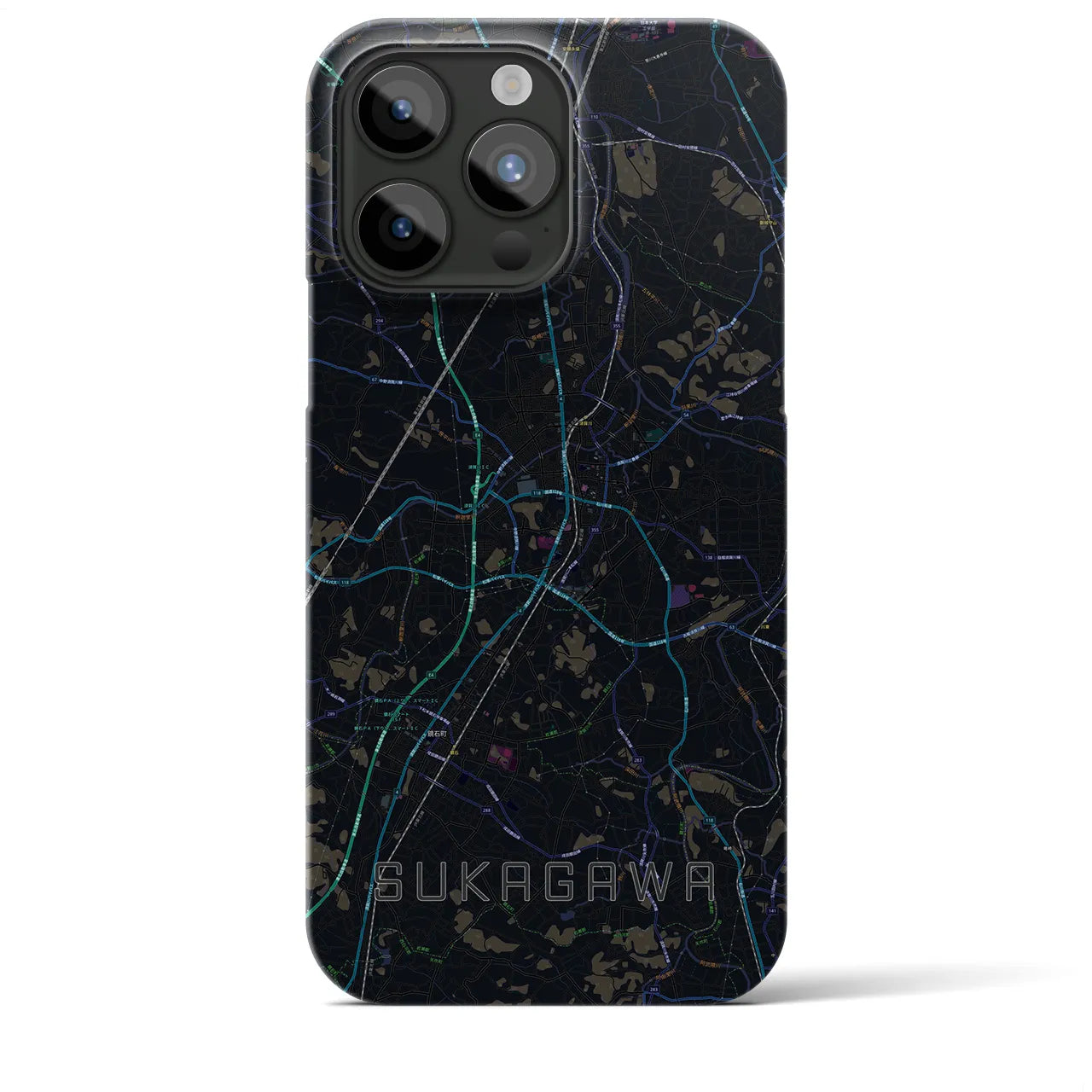 【須賀川(福島県)】地図柄iPhoneケース(バックカバータイプ)