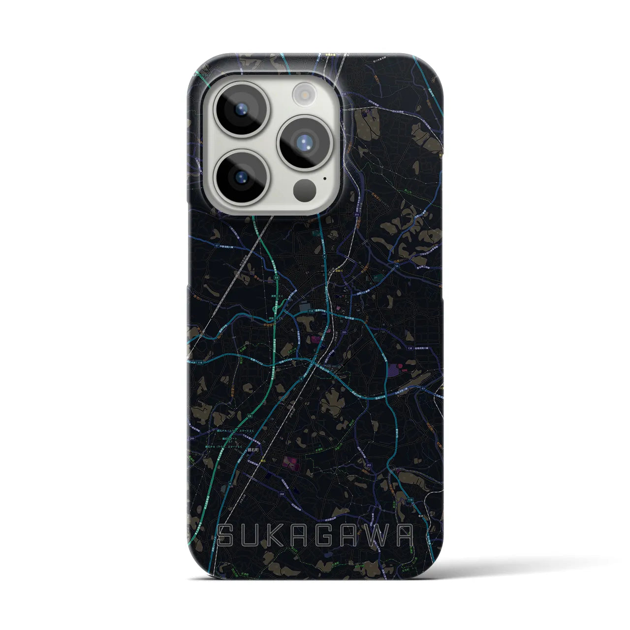 【須賀川(福島県)】地図柄iPhoneケース(バックカバータイプ)