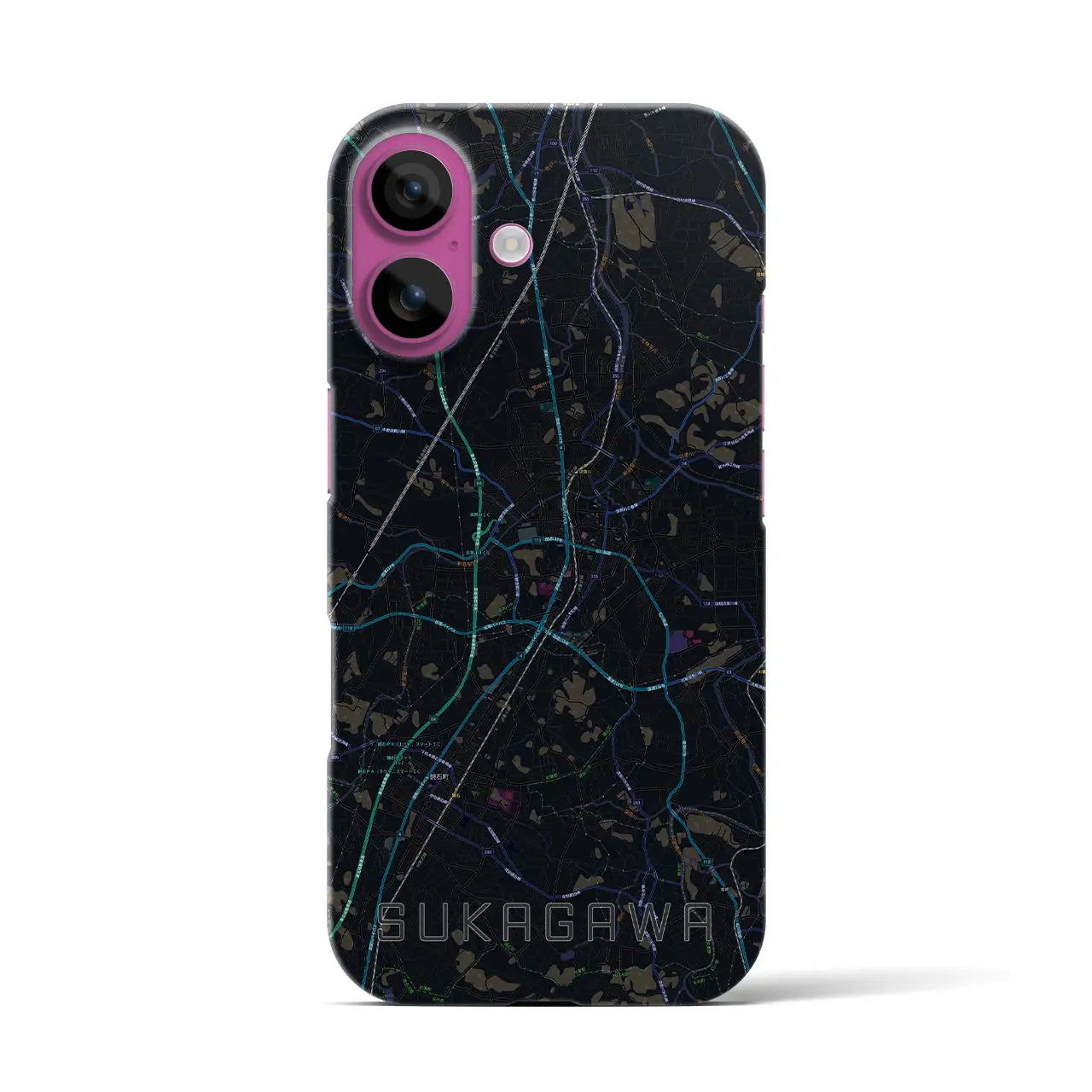 【須賀川(福島県)】地図柄iPhoneケース(バックカバータイプ)