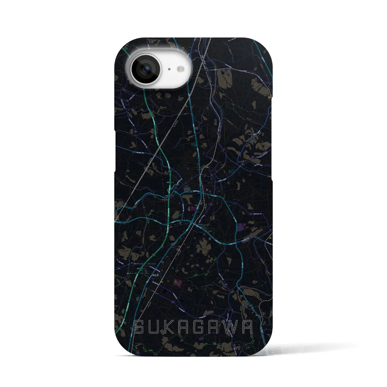【須賀川(福島県)】地図柄iPhoneケース(バックカバータイプ)