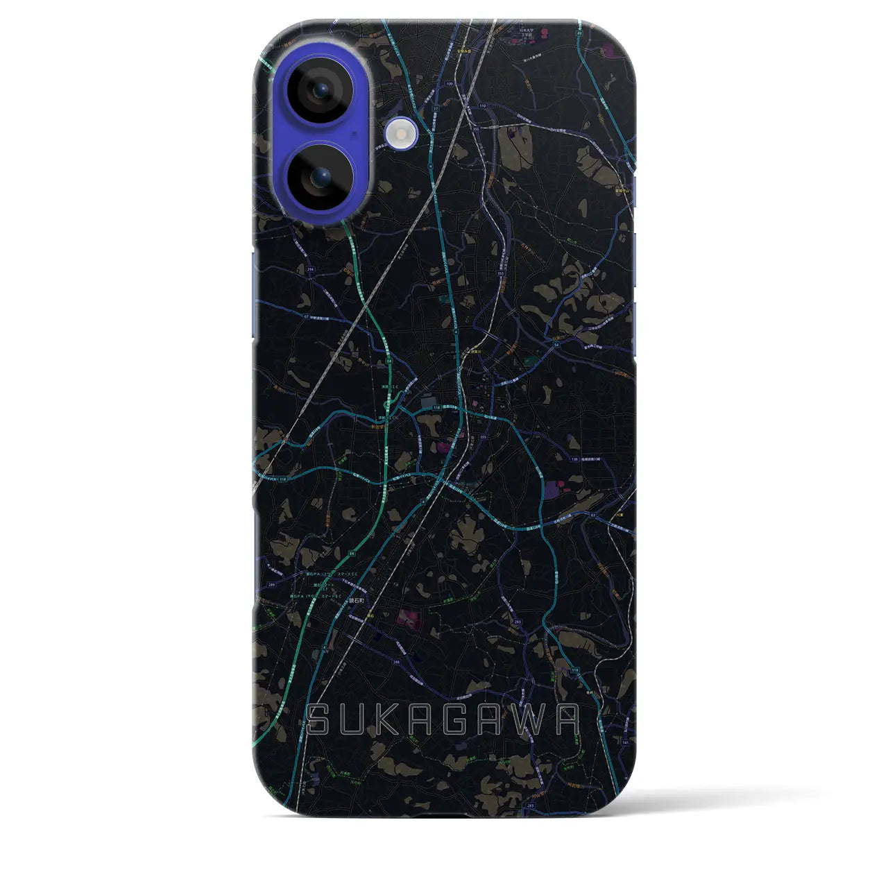【須賀川(福島県)】地図柄iPhoneケース(バックカバータイプ)